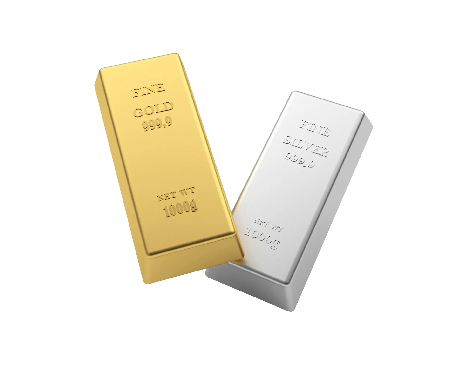 Gold and silver bars